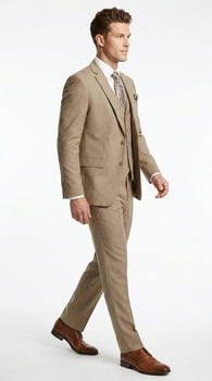 Big And Tall Men's Plus Size Men's Suits For Big Guys Beige