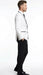 Men’s White Blazer with Black Trim | Wedding and Party Formal Blazer Jacket - White Tuxedo Prom Jacket