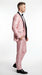 Men’s Blush Pink Shiny 3 Piece Suit with Black Shawl Lapel | Light Pink Prom Suit Sharkskin Fabric - Ultra Slim Fit
