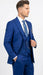 Men’s Royal Blue 3 Piece Suit Set with Vest – Formal Wedding and Party Wear Suit - Saphire Cobalt blue