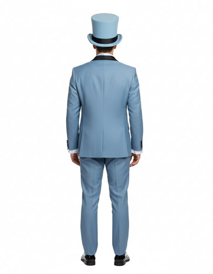 Dumb and Dumber Light Blue Tuxedo Costume for Men with Matching Top Hat – Classic 90s Party and Halloween Suit - Image 3