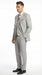 Men’s Light Gray 3 Piece Suit – Ice Silver Gray Formal Suit Set with Vest, Patterned Lapel and Tie for Wedding, Prom and Business Events