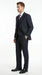 Italian Made By Statment - 100% Wool Fabric Super 150's  Banker Pinstripe in Navy Charcoal Black 2 Button Suit Modern Fit 2 Buttons Notch Lapel