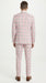 Men’s Pink Plaid Suit with Check Pattern Blazer and Matching Pants, Formal Wedding Party Dress Suit