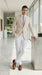 Mens Beige Seersucker Blazer – Lightweight Striped Summer Sport Coat Casual Smart Formal Blazer