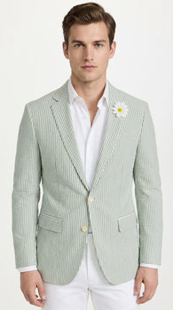Mens Sage Green Seersucker Blazer Lightweight Striped Summer Sport C MensUSA Mens Sage Green Seersucker Blazer Lightweight Striped Summer Sport C MensUSA