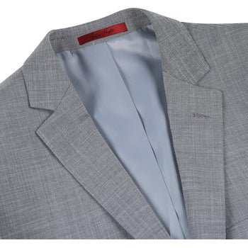 293-17 Men's Slim Fit Notch Lapels Gray Solid Suits - Image 3