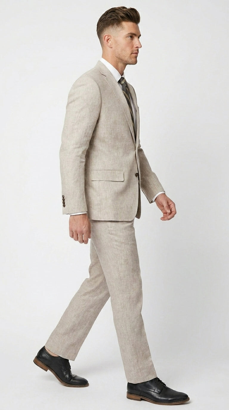 Big and Tall Men’s Gray Suit Separates with 2 Button Jacket and Matching Pants, Formal Dress Suit