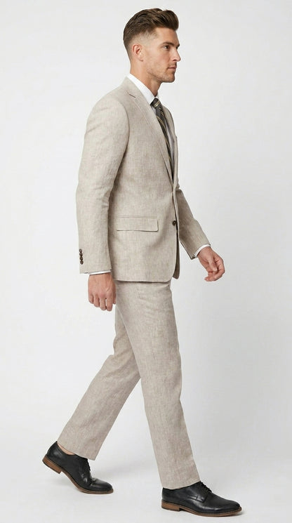 Big and Tall Men’s Gray Suit Separates with 2 Button Jacket and Matching Pants, Formal Dress Suit