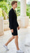 Men’s Black Summer Business Suit with Shorts Pants Set