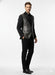 Mens Black and White and Silver Sequin Embroidered Blazer – Luxury Designer Party Wear with Geometric Detailing