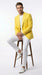 Zacci Brand Men’s Lemon Yellow Blazer Peak Lapel Hopsack Weave – Elegant Formal Blazer Jacket for Wedding, Party, Prom and Smart Casual Wear