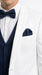 Men’s White and Navy blue tuxedo  3 Piece Suit – Classic White Blazer with Navy Vest and Pants for Wedding, Party + Bowtie