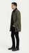 Mens Olive Brown Trench Coat Raincoat – Classic Water Resistant Long Coat with Zip and Button Closure for Business, Travel and Everyday Outerwear