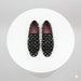 Men’s Black Studded Loafers with Silver Spikes – Luxury Slip-On Dress Shoes for Parties and Formal Events