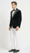 Men’s Black Velvet Tuxedo Blazer with Studded Lapel – Formal Evening Jacket
