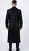 Men’s Black Sequin Long Coat with Satin Shawl Lapel – Luxury Statement Evening Overcoat