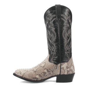 Dan Post Men's Manning Python Snakeskin Round Toe Boots - Natural