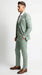 Mint Green Plaid Three Piece Suit for Men | Classic Checkered Formal Suit with Jacket Vest and Pants By Rossiman