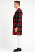 Men’s Red Plaid Wool Overcoat – Classic Tartan Check Long Coat for Stylish Winter Wear