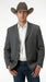 Mens Charcoal Grey Three Buttons Western Blazer – Classic Fit Cowboy Style Three Button Formal Dress Jacket