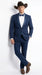 Men’s Saphire Indigo Blue Western Tuxedo Suit, Formal Wedding Prom Cowboy Tuxedo with Blue
