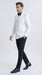 Men’s White Double Breasted Dinner Jacket Blazer with Black Pants – Formal Tuxedo Style Outfit for Weddings