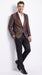 Men’s Light Brown Paisley Tuxedo Jacket, Wedding Prom Dinner Blazer with Satin Shawl Lapel