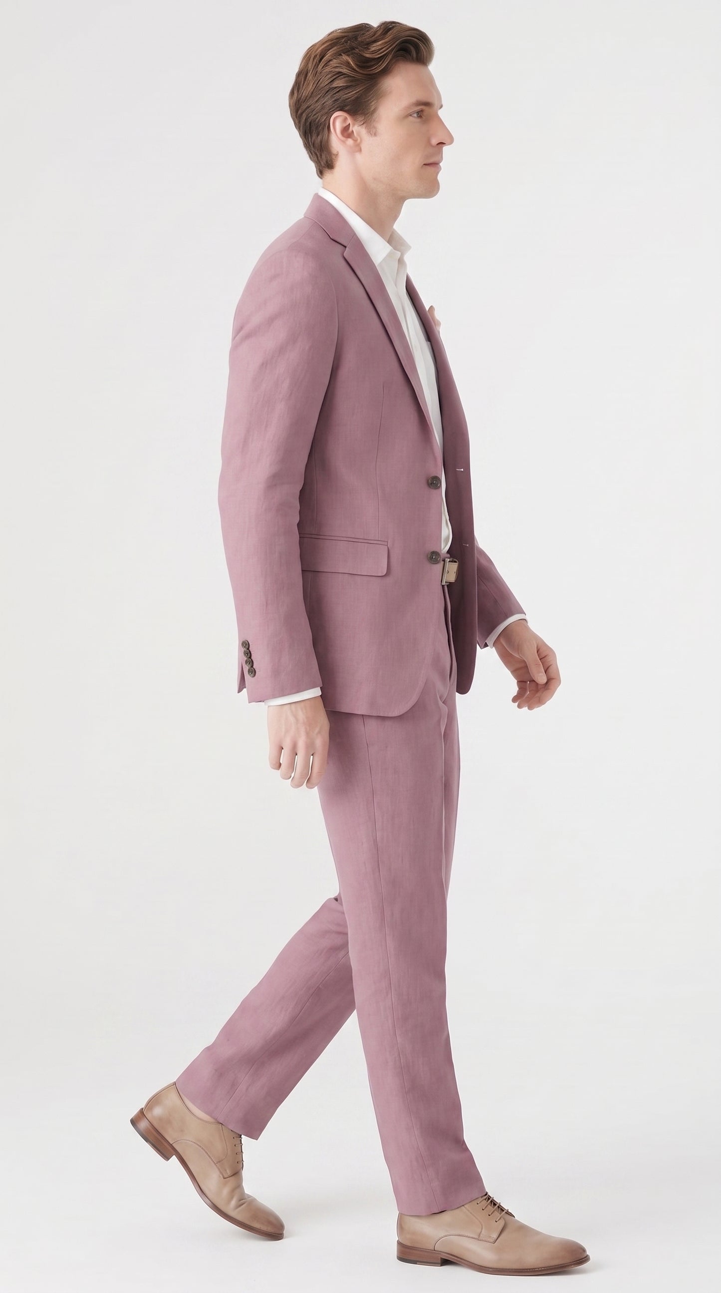 Men’s Mauve 2-Piece Suit – Two-Button Wedding, Prom and Business Suit  Modern Fit