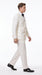 Men’s Ivory Double-Breasted Tuxedo – Gold Button Wedding, Prom and Formal Suit