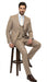 Men's Beige Pinstripe Three-Piece Vested Suit – Tailored Fit  Business Attire in Tan Stripe by Rossiman