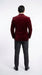 Men’s Gomez Addams Inspired Costume, Burgundy Velvet Blazer with Black Pants Formal Party Outfit Combo