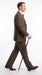 Men’s Edwardian Brown Plaid 3-Piece Suit – Vintage Double-Breasted Vest Wedding and Formal Suit