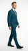 Discounted Sale Clearance Men's Two Buttons Dark Teal 2-piece suit Flat Front Pants