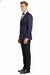 Men’s Purple Paisley Tuxedo Jacket – Ultra Slim Fit Dinner Blazer with Black Satin Peak Lapel