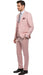 Men’s Blush Pink and Gold Three-Piece Suit – Tailored Fit Formal Wedding, Vested Suit By Rossiman