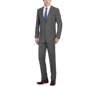 292-2 Men's Two Piece Classic Fit Windowpane Check Dress Suit - Image 2