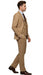 Men's Tan Three-Piece Suit with Vest – Classic Tailored Fit  in camel khaki Bronze color By Rossiman