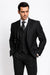 Men's 3 Piece Black On Black Shadow Stripe Tone on Tone Stripe ~ Pinstripe  Pattern  Italian Design Suit