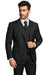 Men's 3 Piece Black On Black Shadow Stripe Tone on Tone Stripe ~ Pinstripe  Pattern  Italian Design Suit