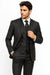 Men's 3 Piece Black On Black Shadow Stripe Tone on Tone Stripe ~ Pinstripe  Pattern  Italian Design Suit