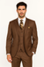 2 Button 3 Piece Mocca Fitted Suit Copper~Rust~Cognac