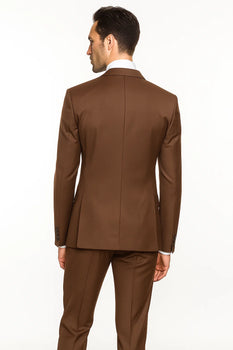 3 Piece Mocca Fitted Suit 
