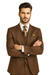 2 Button 3 Piece Mocca Fitted Suit Copper~Rust~Cognac
