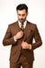 2 Button 3 Piece Mocca Modern Fit Suit Copper~Rust~Cognac Side Vented