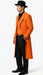 Men’s halloween Costume Orange Long Zoot Suit Set With Black Shirt and Black Pants included