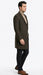 Men’s Brown Checkered Wool Overcoat – Long Winter Coat with Classic Plaid Pattern By Statement