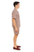 Men’s Burgundy Reddish Seersucker Short Set Walking Suit – Two-Piece Cuffed Shorts with Expandable Waist