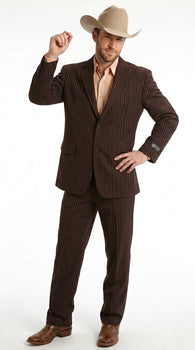 Men’s Pinstripe Western Suit – Classic Formal Blazer and Pant Set for Wedding, Traje Para Hombre Cowboy Style