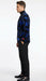 Men’s Black and Royal Blue Patterned Blazer – Paisley Floral Sport Coat Prom Jacket